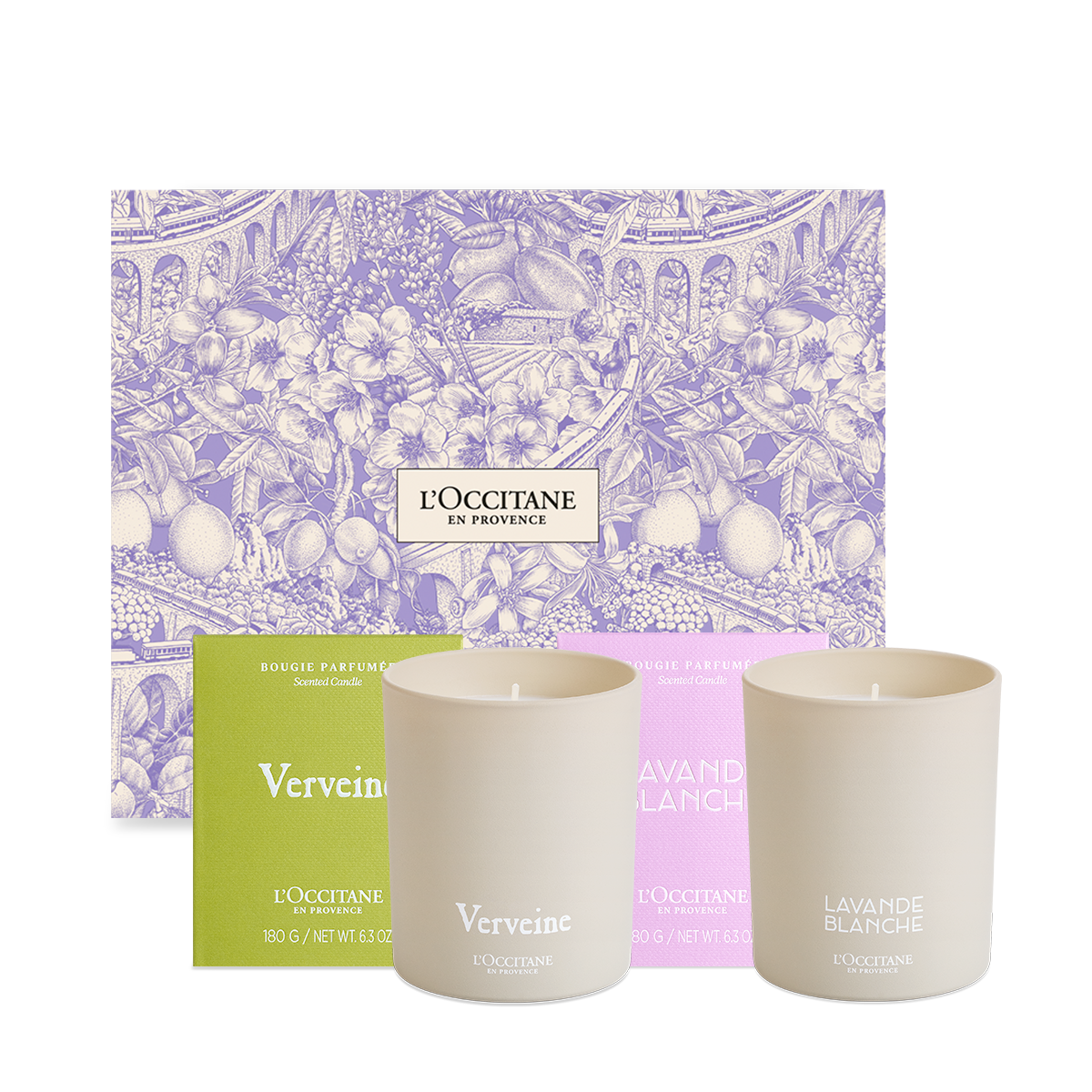Ver a imagem 1/3 do produto Duo de Velas Perfumadas Verbena e Lavanda Branca, , large