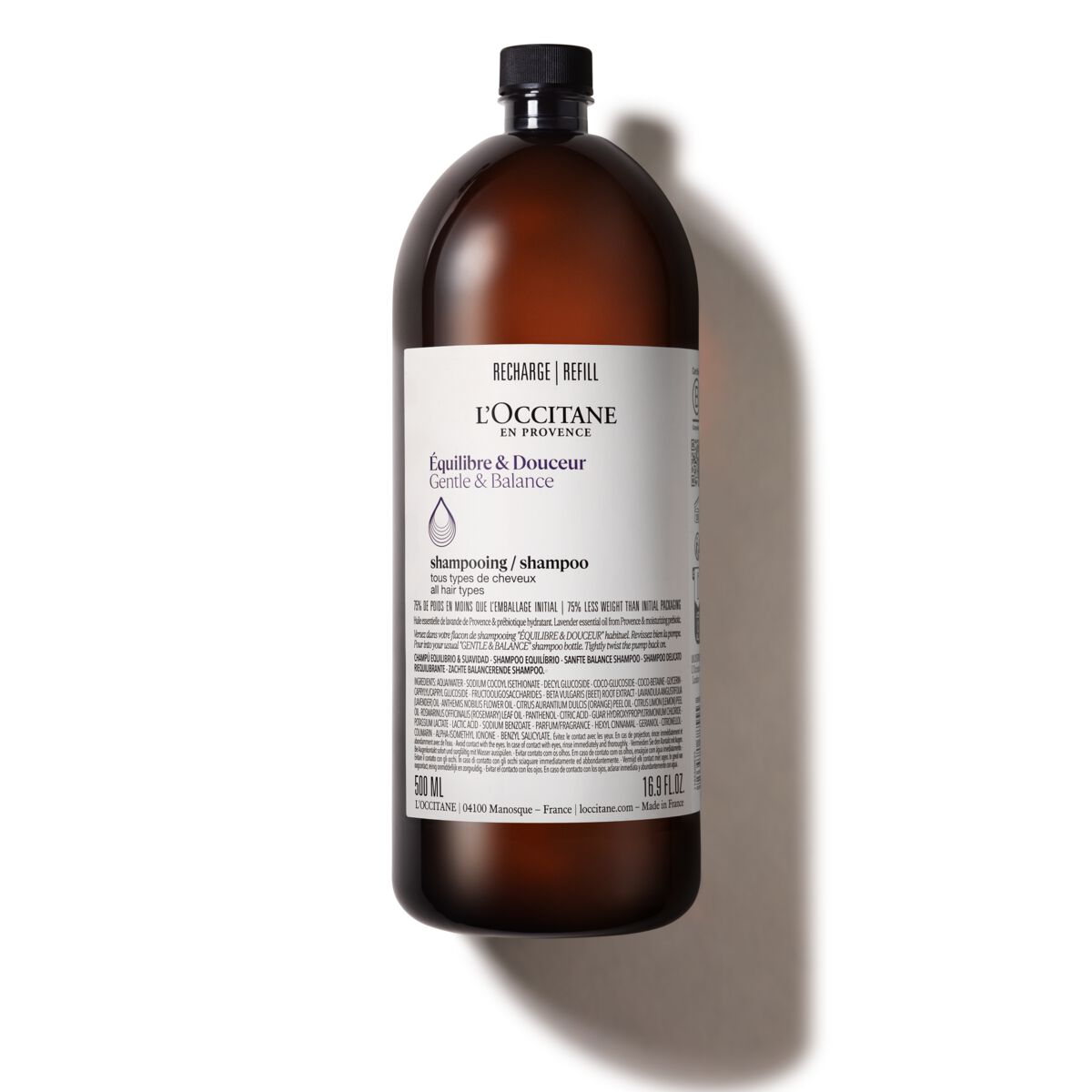 Recarga Champô Equilíbrio & Suavidade Aromacologia 500ml - L'Occitane en Provence