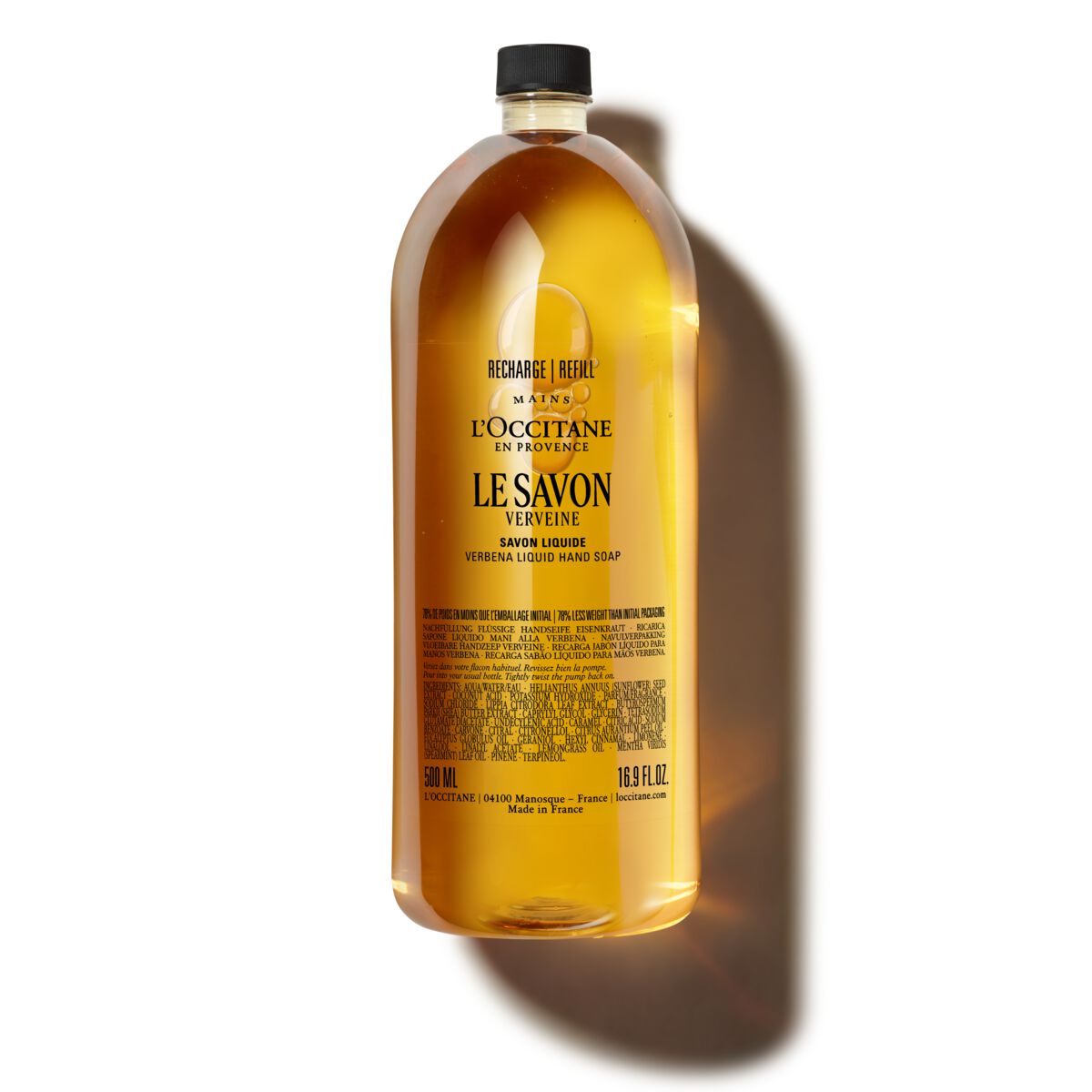 Recarga de Sabonete Líquido para Mãos e Corpo Verbena 500ml - L'Occitane en Provence